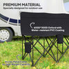 6 Seat Folding Camping Chair with Cup Holder and Carrying Case for Camping, Picnic, Sport Events, Black