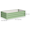 Galvanized Raised Garden Bed, Outdoor Planter Box for Vegetables, Flowers, Herbs, 4' x 2' x 1', Light Green