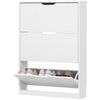 Narrow Shoe Storage Cabinet, Shoe Cabinet with 3 Flip Drawers, 31.5