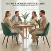 Modern Dining Chairs Set of 4, Upholstered Dining Room Chairs with Metal Legs, Shell Backrest, Padded Seat, Green
