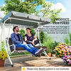 2 Seater Garden Bench Cushion, Soft Thick Outdoor Non-Slip 2 Seater Soft Pad With Backrest, 47