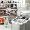 Portable Ice Maker Countertop, Self-Cleaning Ice Machine with 2 Bullet Ice Sizes, Ice Scoop, Silver