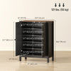 Shoe Cabinet with Barn Doors, Farmhouse Shoe Storage Cabinet with Adjustable Shelves, Holds up to 15 Pairs, Black