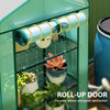 Mini Greenhouse with Screen Roof, Portable Small Greenhouse with Roll-Up Zipper Door, 27.6