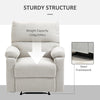 Recliner Chair, Manual Reclining Chair with Footrest, Padded Seat for Living Room, Bedroom, Study, Cream White