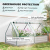 6' x 3' Metal Planter Box with Cover, Raised Garden Bed with Mini Greenhouse for Herbs, Vegetables, Clear and Silver