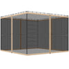 Replacement Mosquito Netting for Gazebo 12' x 12' Black Screen Walls for Canopy with Zippers, Beige