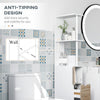 Tall Bathroom Storage Cabinet, Narrow Bathroom Cabinet with Drawers and Open Shelves for Small Spaces, Natural Wood
