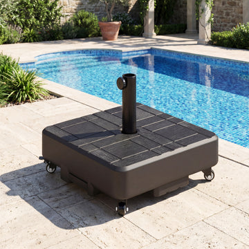 Patio Umbrella Base with Wheels Fillable Outdoor Umbrella Stand for 1.5