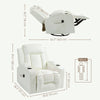Swivel Massage Recliner Chair Rocker, Overstuffed Manual Reclining Sofa, PU Leather Rocking Chair with Side Pockets, Cup Holders, for Living Room, Nursery, Cream White