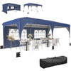 10 x 20 ft Pop Up Canopy Tent with Reflective Strips, UPF 50+ Easy up Instant Canopy with 6 Sandbags