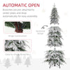 6ft Pencil Flocked Artificial Christmas Tree with 600 Branch Tips, Auto Open and Steel Base