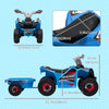 6V Kids ATV Quad, Battery Powered Electric Vehicle for Kids with Back Trailer, Wear-resistant Wheels, for Boys and Girls - Blue