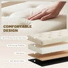 Storage Ottoman, Upholstered Velvet End of Bed Bench, Button Tufted Storage Bench for Bedroom, Living Room, Beige