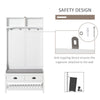 Coat Rack Shoe Bench, Hall Tree with Bench and Shoe Storage, Entryway Bench with 4 Hooks, 2 Drawers, 2 Shelves, White