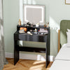 Makeup Vanity Desk with Mirror and LED Lights, for Bedroom, Modern Dressing Table with Drawers, Compartments, Black