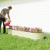 7.9 x 2 x 1ft Galvanized Raised Garden Bed Kit, Metal Planter Box with Safety Edging, Cream White