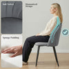 Modern Dining Chairs Set of 4, Upholstered Dining Room Chairs with Metal Legs, Shell Backrest, Padded Seat, Grey