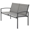 Outdoor Garden Bench, 44 in Metal Patio Garden Park Bench with Breathable Mesh Fabric, 484 lb Load Capacity, Grey