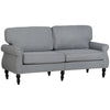 Stylish Midback Double Sofa with Sponge Padding, 2 Seater Sofa Couch, with Rubber Wood Leg