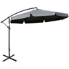 11FT Offset Hanging Patio Umbrella Cantilever Umbrella with Easy Tilt Adjustment, Cross Base and 8 Ribs for Backyard, Poolside, Lawn and Garden, Dark Grey