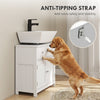 Modern Bathroom Vanity Cabinet, Freestanding Under Sink Storage with Drawer, U-Shaped Cutout for Pedestal Sink, White