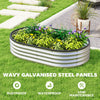 Galvanized Raised Garden Bed, 5 x 3 x 1 ft Modular Metal Garden Beds with Rubber Strip Edging, Silver