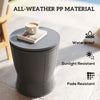 11 Gallon Patio Cooler Side Table, Outdoor Cooler Bar Table with Height Adjustable Top, Drainage Plug, Grey