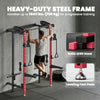 Soozier Foldable Power Cage, Space-Saving Power Rack with Pull-Up Bar, Cable Pulley System, 1540 lbs Capacity