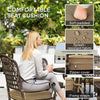7 Pieces Outdoor Dining Set for 6, Aluminum Patio Table and Chairs Furniture Set with Umbrella Hole, Cushions, Bronze