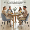 Modern Dining Chairs Set of 4, Upholstered Dining Room Chairs with Metal Legs, Shell Backrest, Padded Seat, Grey