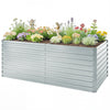 5' x 3' x 2' Raised Garden Bed, Galvanized Planter Box for Growing Flowers, Herbs and Vegetables, Silver