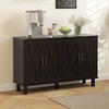 Kitchen Sideboard Cabinet with 4 Barn Doors and 2 Adjustable Shelves, Buffet Table for Living Room, Hallway