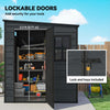 Outdoor Storage Shed with Lockable Door, Garden Shed with Vents and Windows for Backyard, Dark Grey