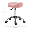 Saddle Stool, Height Adjustable Rolling Salon Chair with PU Leather for Massage, Spa, Clinic, Beauty and Tattoo, Pink