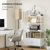 4-Tier Arched Shelving Unit with Cabinet, Bookshelf for Living Room, Office, 31.5