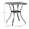 Patio Wicker Dining Table with Umbrella Hole, 34 Inch Outdoor PE Rattan Coffee Table with Plastic Board Under the Woven Table Top for Patio, Garden, Balcony, Light Grey
