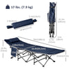 Folding Camping Cot with Mat & Pillow, Double Layer Oxford Heavy Duty Sleeping Cot with Carry Bag Blue