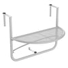 Adjustable Balcony Hanging Railing Table, Metal Mounting Mini Wall Desk Storage Rack, Outdoor Flower Stand Serving Table Half Round, White