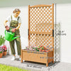 Raised Garden Bed with Trellis, Wooden Raised Planter Box with Elevated Raised Bed, 35.4