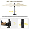 8' x 8' Square Patio Hanging Offset Umbrella with 360° Rotation, Aluminum Outdoor Cantilever Parasol with Crank & Tilt, Sun Canopy Shelter with Cross Base, White