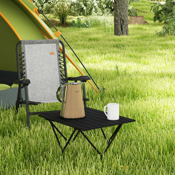 Folding Camping Table, Outdoor Portable Picnic Table with Carry Bag, Foldable Table for Camping, Picnic, Hiking, Black
