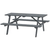 Wood Picnic Table, Camping Table and Bench Set with Umbrella Hole for Outdoor, Garden, Patio, Backyard