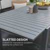 Aluminum Outdoor Dining Table for 6-8 People, Expandable Patio Table for Garden, Lawn, Balcony, Charcoal Grey