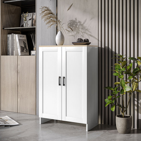 Modern Storage Cabinet with Doors and Adjustable Shelf for Kitchen, Living room, 23.6