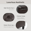 Storage Ottoman Bench, PU Leather Upholstered Bench with Tufted Design, Brown