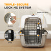Airline Approved Pet Carrier for Mini Dogs and Cats with Steel Wire Door, Water Bowl, for Car, Airplane, Outdoor
