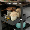 Kitchen Cart on Wheels, Rolling Kitchen Island Cart with Wood Top, 3 Drawers and Shelves for Home Dining Area