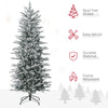 6' Pre Lit Arctic Fir Artificial Flocked Christmas Trees, with Snow Branches, Warm White UL Listed Clear Lights