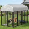 Outdoor Dog Kennel with Waterproof UV-Resistant Cover, 8 x 4 x 6 ft